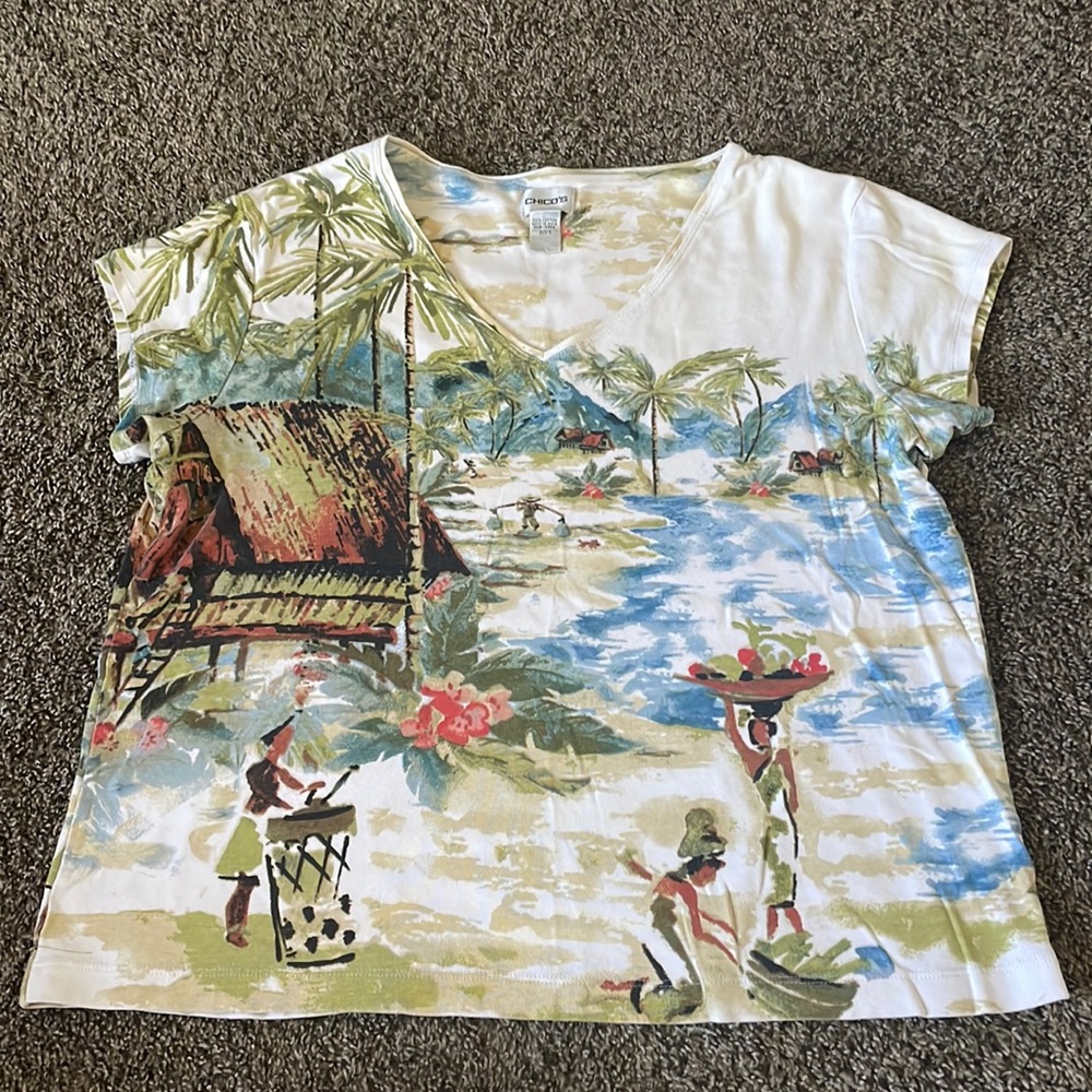Floral/Island style women’s T shirt